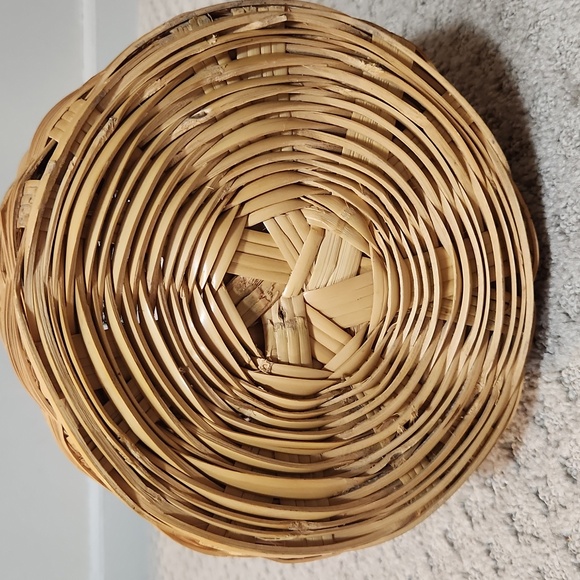 Tall Vintage Woven Wicker Basket Picher Vase With Handle - Natural Brown - Picture 8 of 11